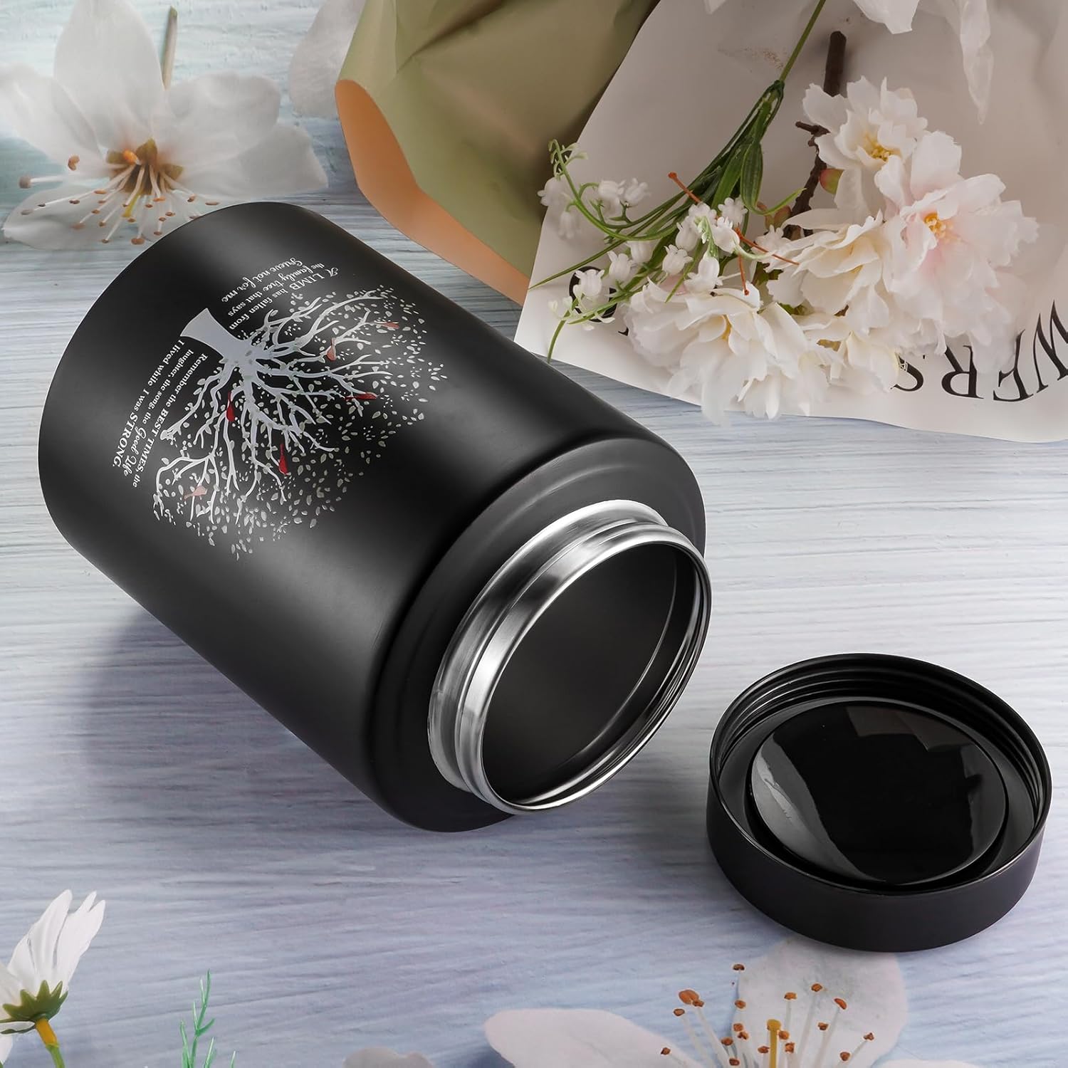Medium Urns for Adult Human Ashes Decorative Urn for Woman Man Stainless Steel Keepsake Urns Cremation Keepsake for Ashes Big Urn for Human Ashes Life Tree