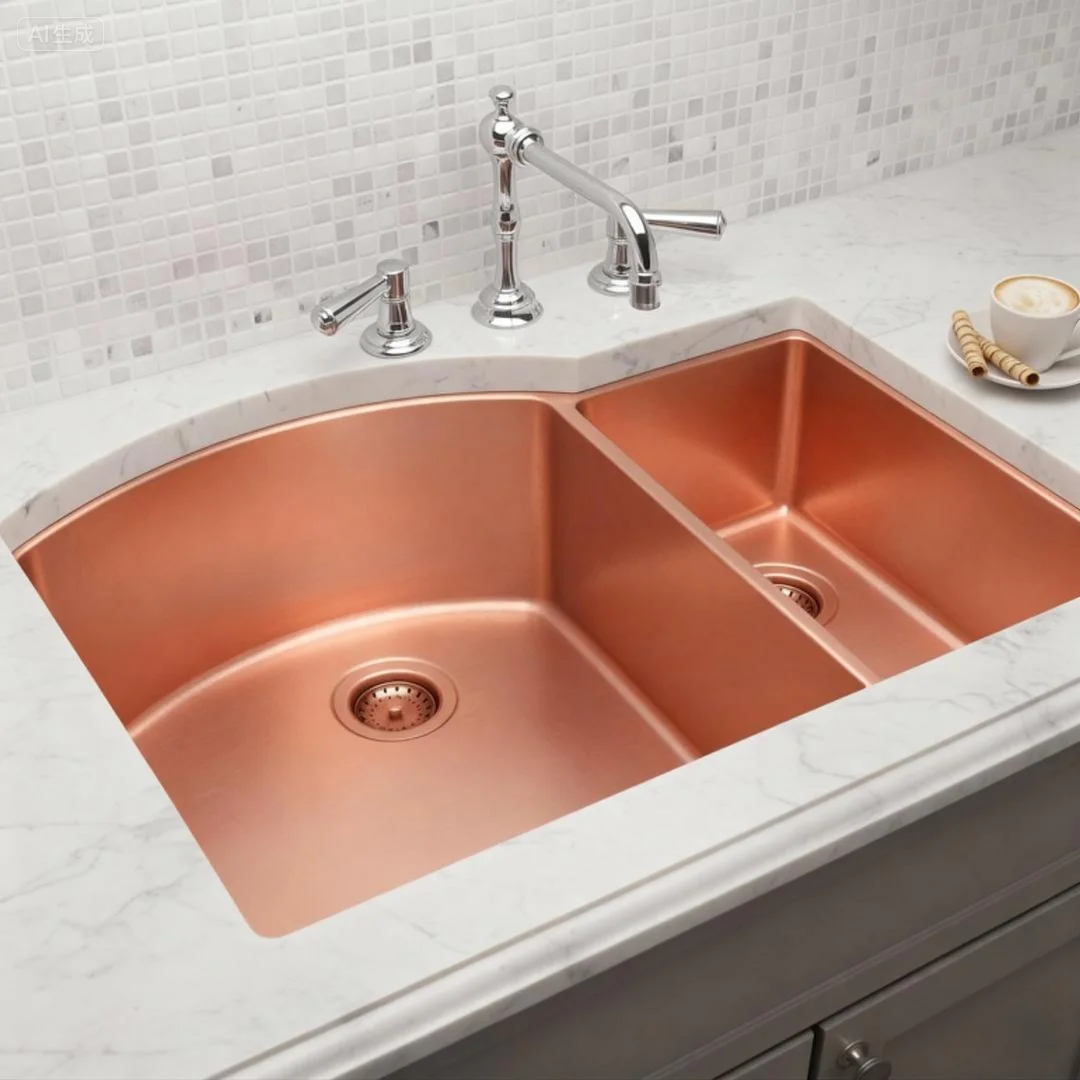 Luxury Handcrafted Copper Vessel Sink – Antique Round Bathroom Wash Basin for Rustic Farmhouse Vanity Countertop Decor
