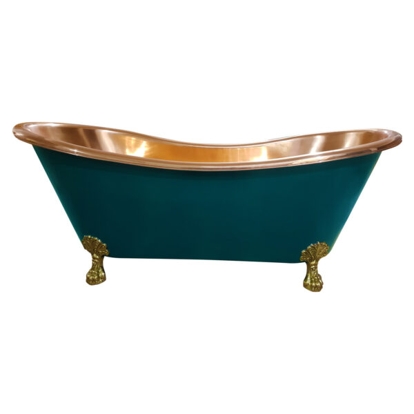 Premium Copper Freestanding Bathtub – Handcrafted Vintage Soaking Tub for Luxury Bathroom Décor