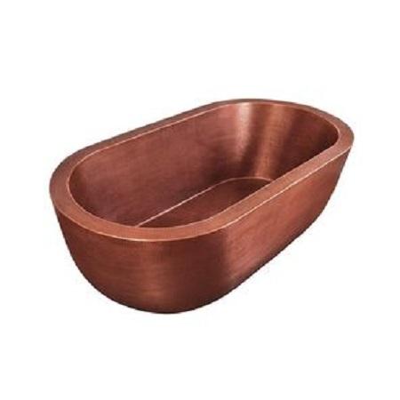 Classic Copper Freestanding Bathtub – Handcrafted Rustic Soaking Tub for Timeless Bathroom Décor