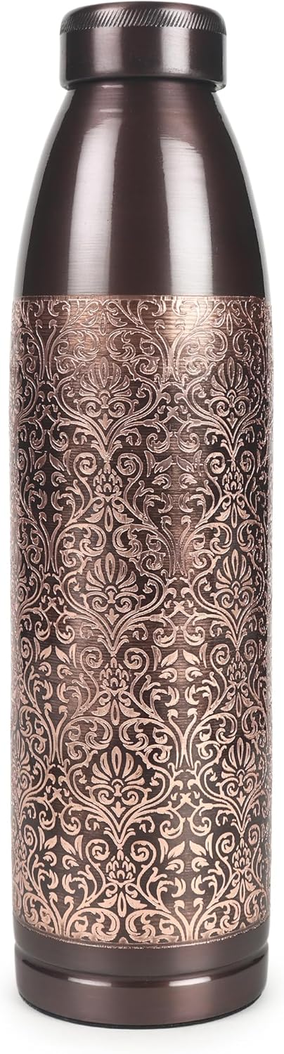 Pure Copper Water Bottle – Ayurvedic Health Benefits | Handcrafted Leak-Proof Copper Vessel for Fitness, Yoga, and Daily Use | Eco-Friendly with Certificate of Purity