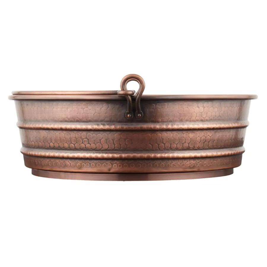 Rustic Handmade Copper Vessel Sink, Hammered Finish Wash Basin for Bathroom & Kitchen Décor