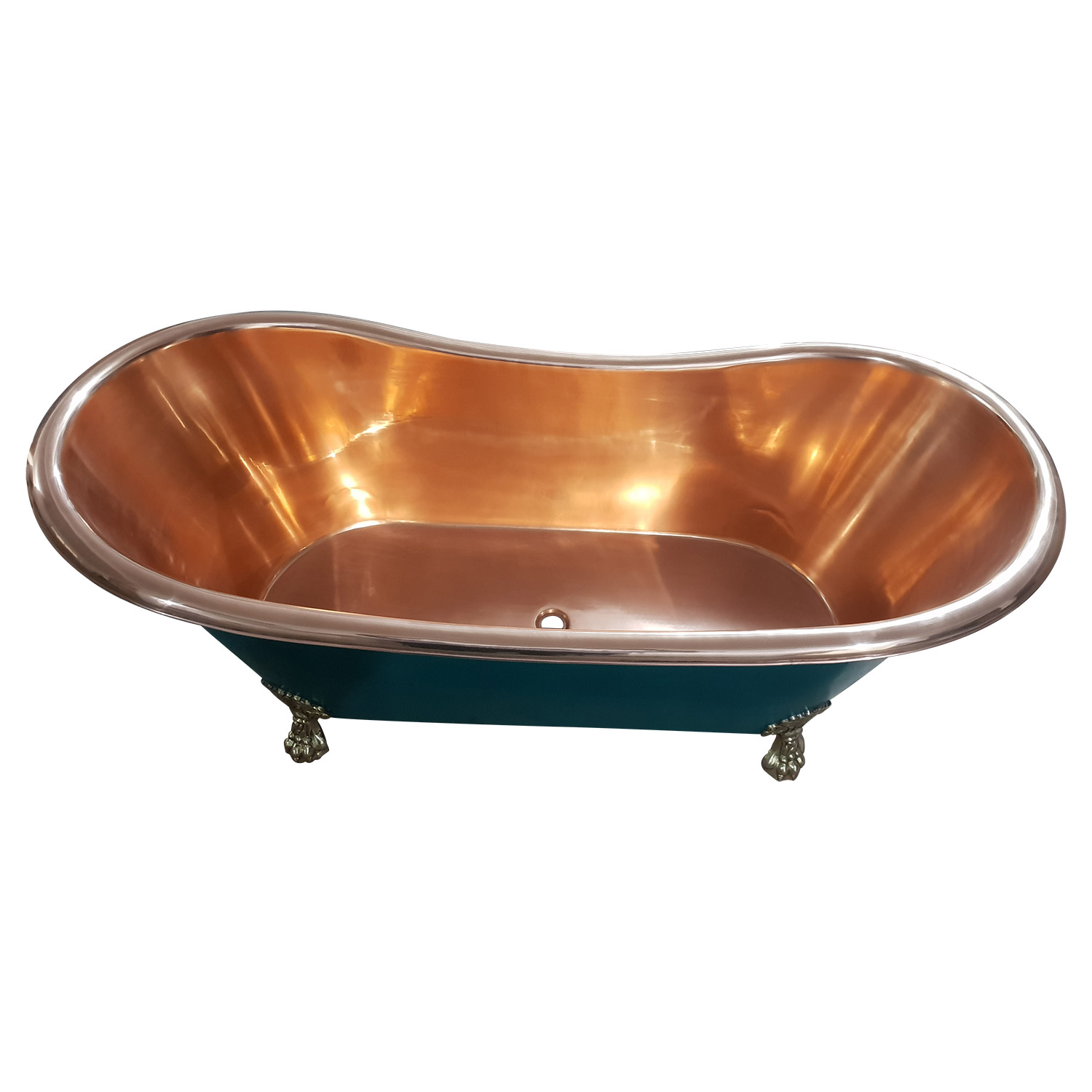 Premium Copper Freestanding Bathtub – Handcrafted Vintage Soaking Tub for Luxury Bathroom Décor