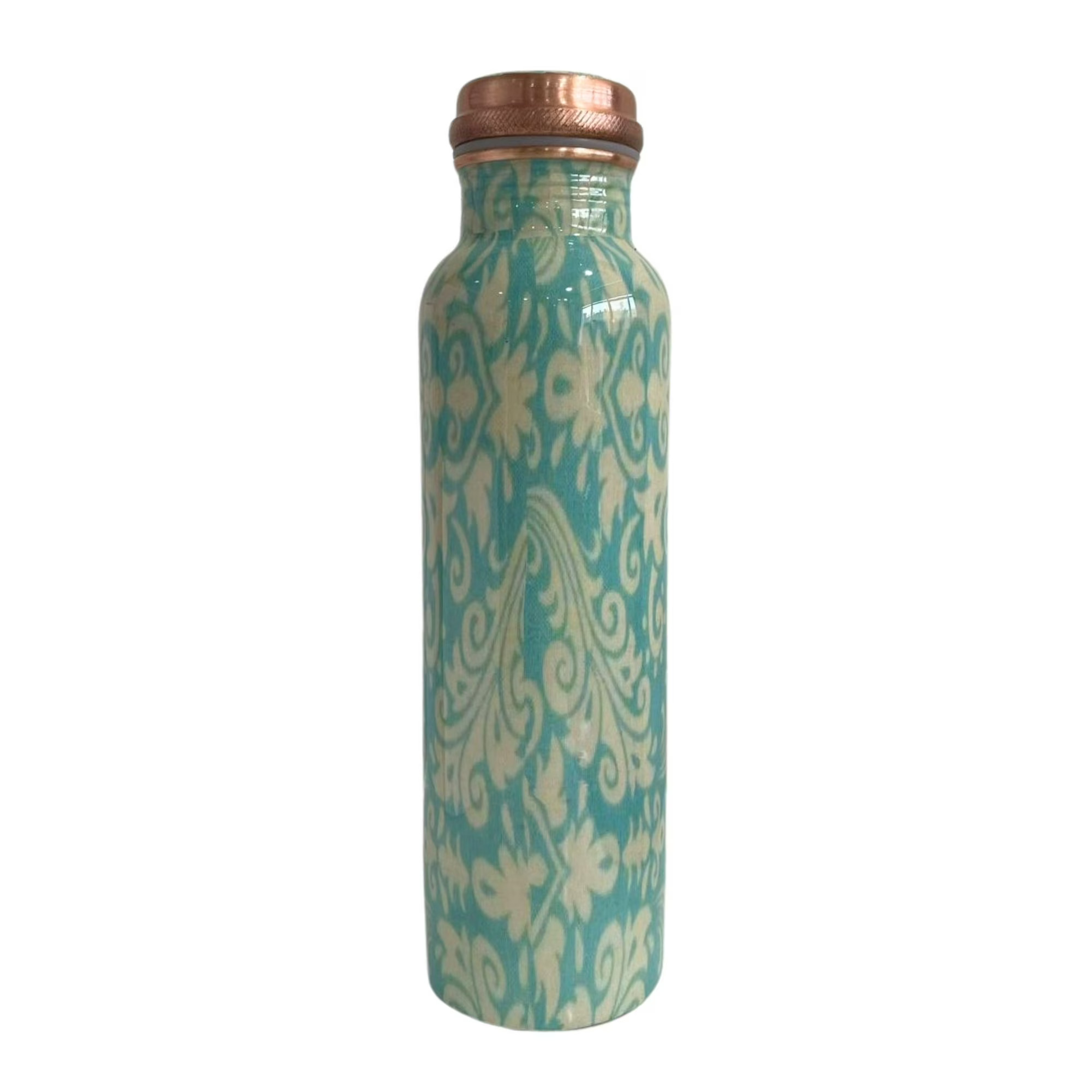 34 oz Copper Water Bottle Leakproof Durable Metal Travel Bottle – Abstract Blue
