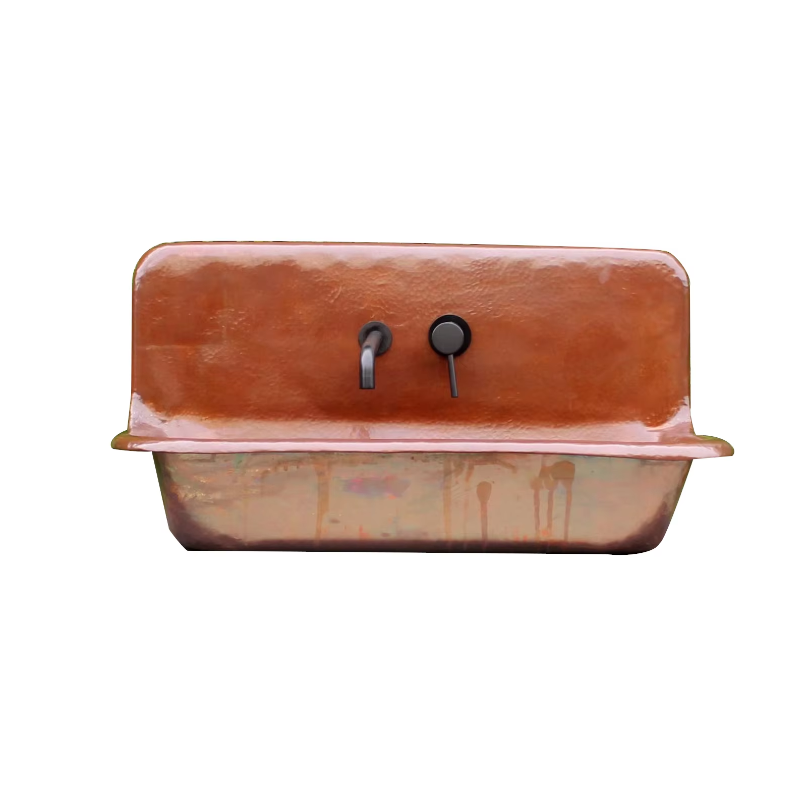 Round Copper Vessel Sink with Green Patina Finish, Hand Hammered Bathroom Wash Basin for Modern Vanity