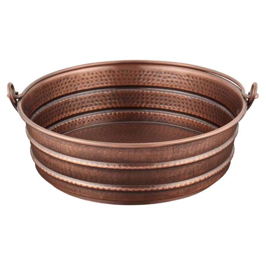 Rustic Handmade Copper Vessel Sink, Hammered Finish Wash Basin for Bathroom & Kitchen Décor