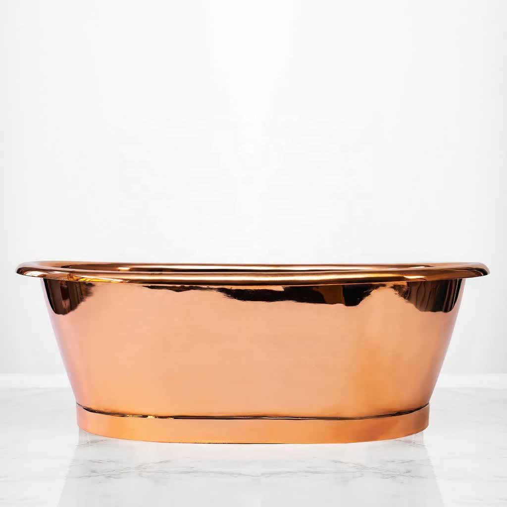 Handcrafted Copper Bathroom Sink, Premium Hammered Vessel Basin, Modern Unique Shape Vanity Sink