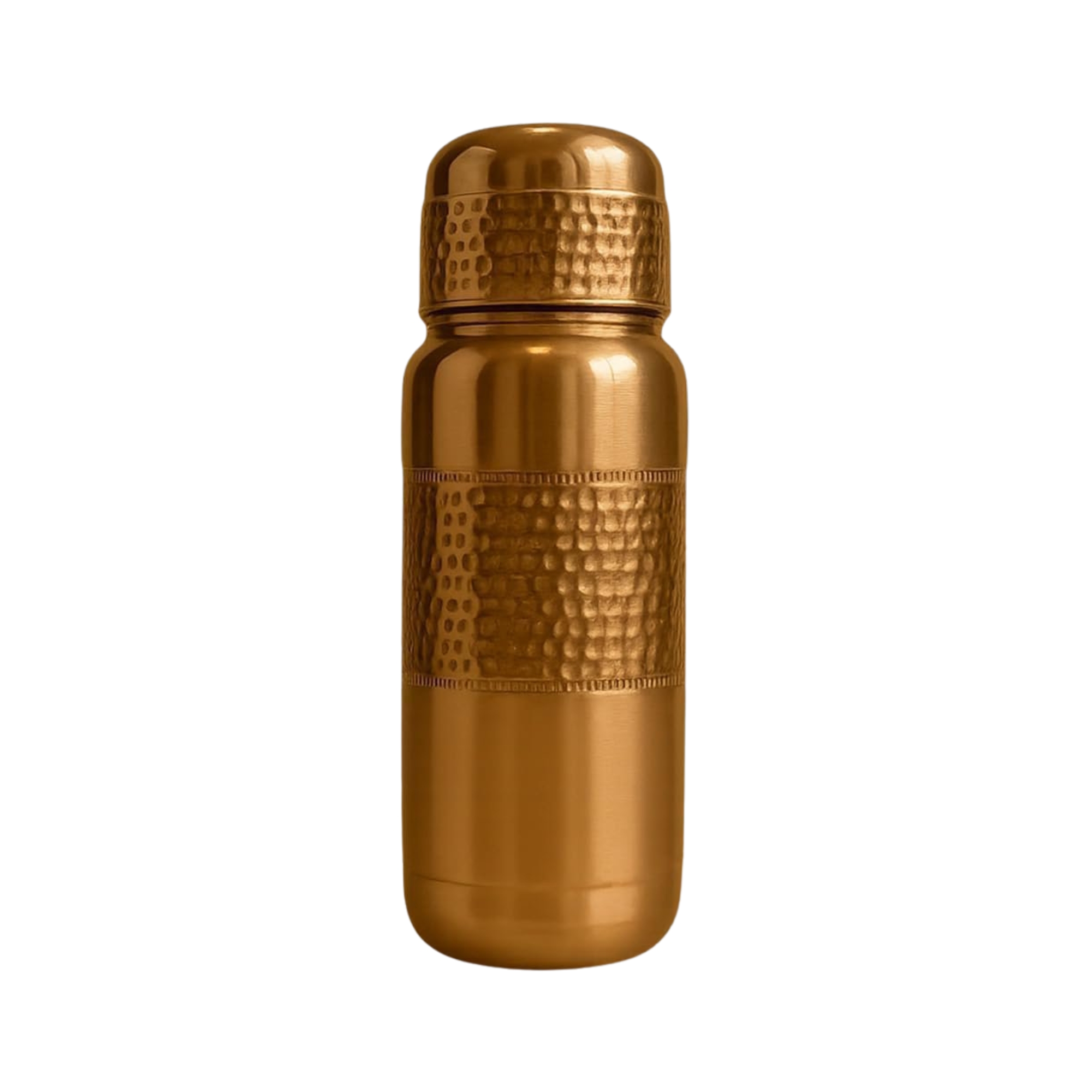 Pure Copper Water Bottle 64 oz with Lid – Leak-Proof Ayurvedic Vessel for Digestion, Immunity & Daily Hydration | Lightweight, Eco-Friendly Travel Bottle, Ideal Wellness Gift