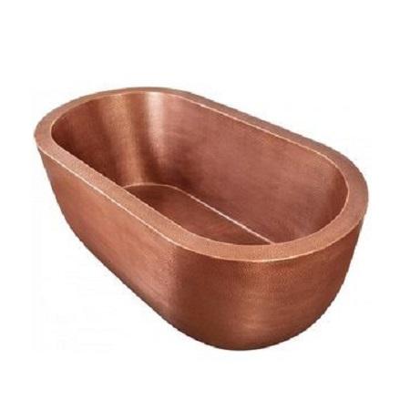 Classic Copper Freestanding Bathtub – Handcrafted Rustic Soaking Tub for Timeless Bathroom Décor