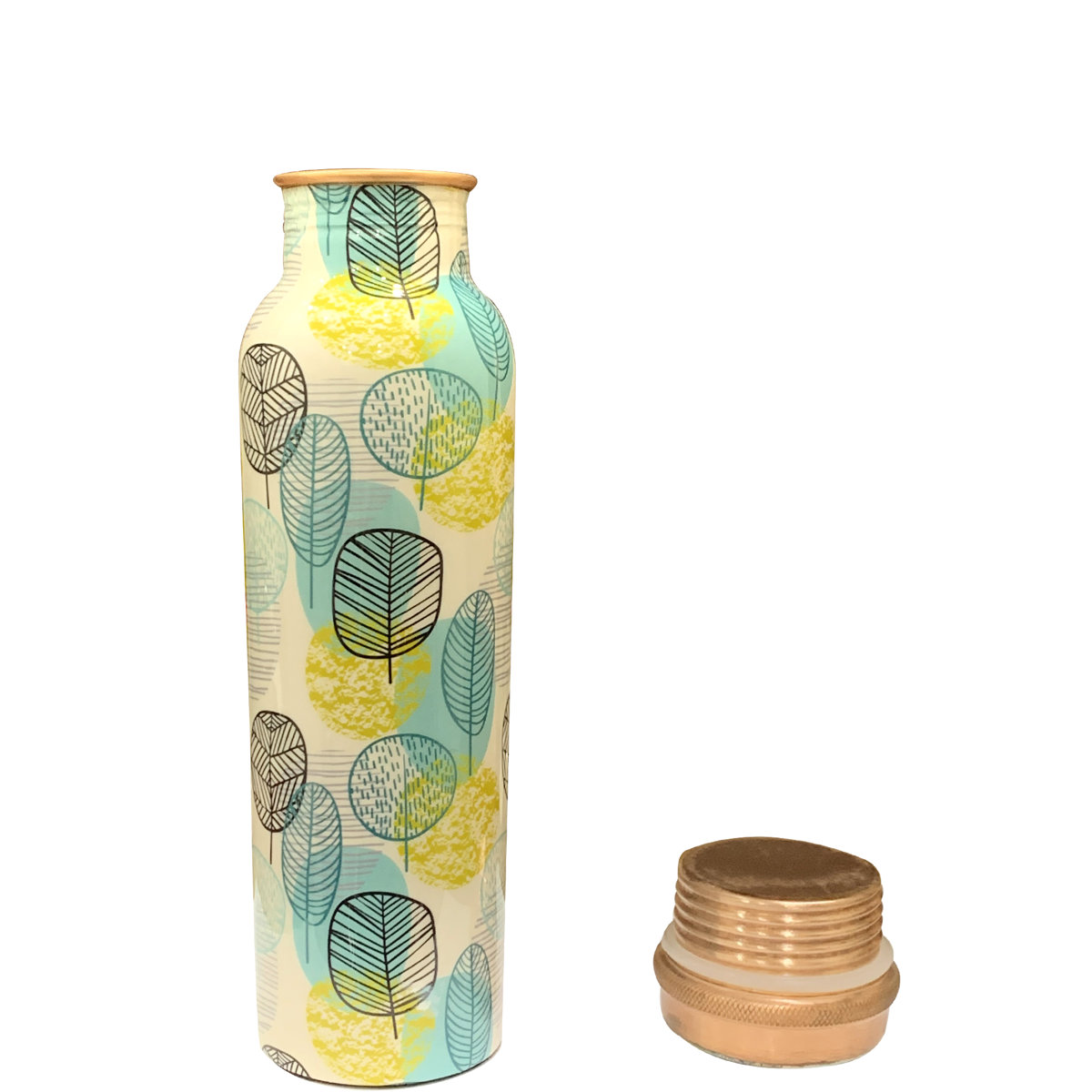 Print Copper Water Bottle – 33.8 oz, Handcrafted, Leakproof, Reusable & BPA-Free