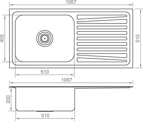 Handmade Stainless Steel Kitchen Sink, 24 x 18 x 10 Inch Deep Single Bowl Design with Anti-Condensation Coating and Sound Deadening Pad