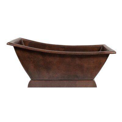 Handcrafted Copper Freestanding Bathtub – Vintage Rustic Soaking Tub for Luxury Bathroom Décor