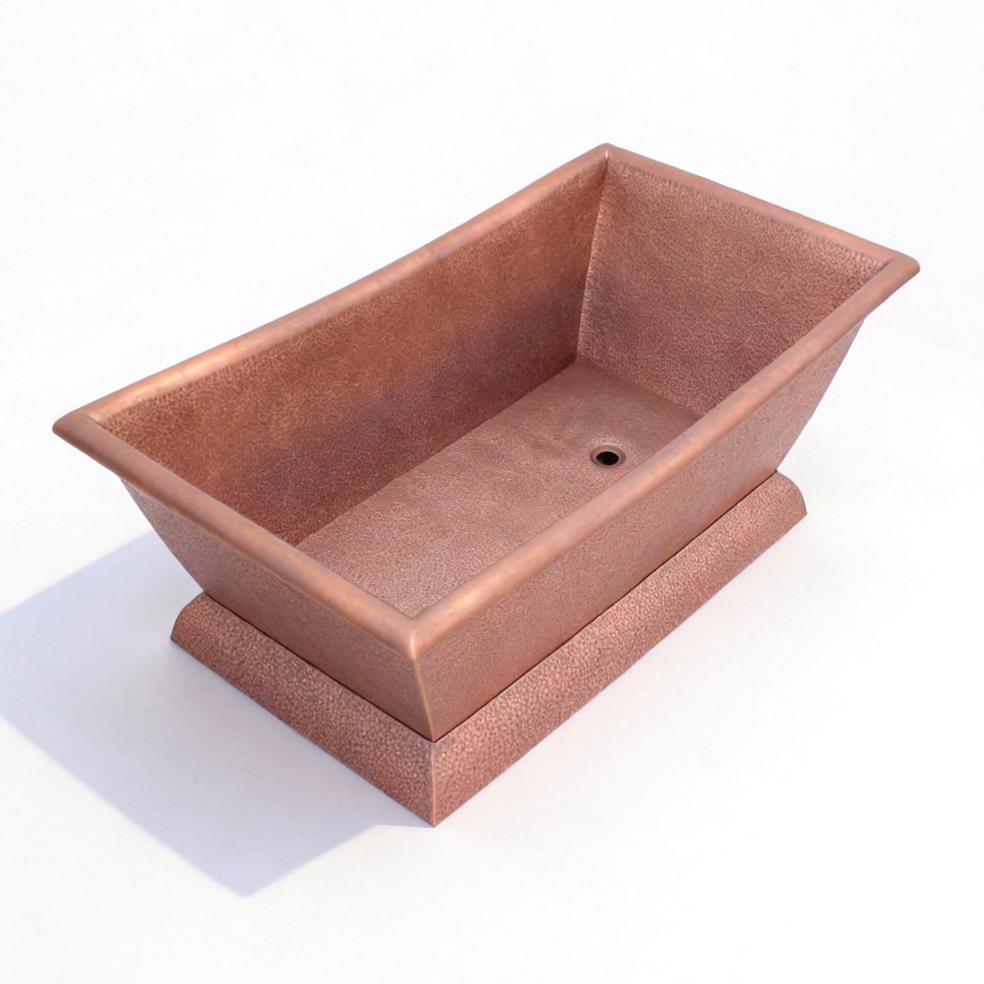 Antique Copper Freestanding Bathtub – Handcrafted Rustic Soaking Tub for Elegant Bathroom Interiors