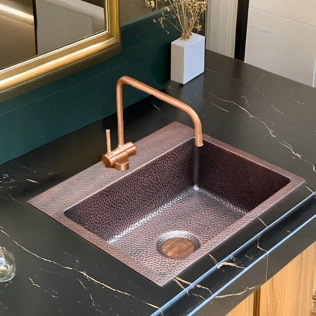 Handcrafted Copper Vessel Sink, Hammered Finish Bathroom Basin, Modern Designer Wash Sink