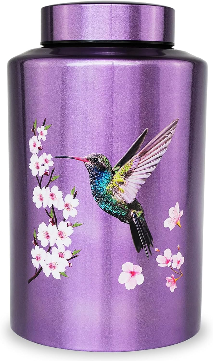 Large Cremation Urns for Adult Male Female Ashes, Up to 220 lbs Decorative Urn for Human Remains with Velvet Bag(Hummingbird)