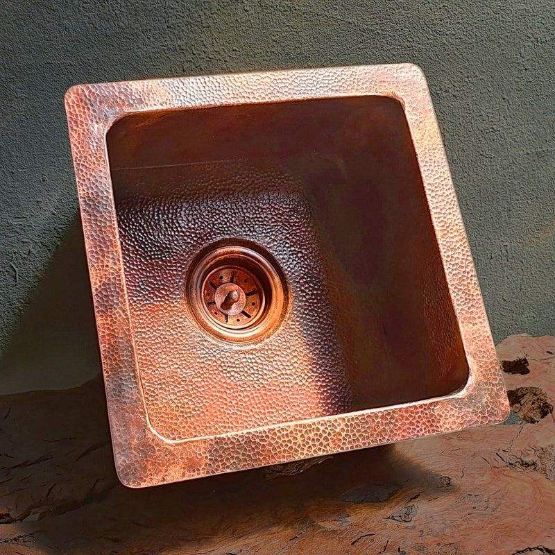 Handcrafted Copper Vessel Sink, Hammered Finish Bathroom Basin, Modern Designer Wash Sink