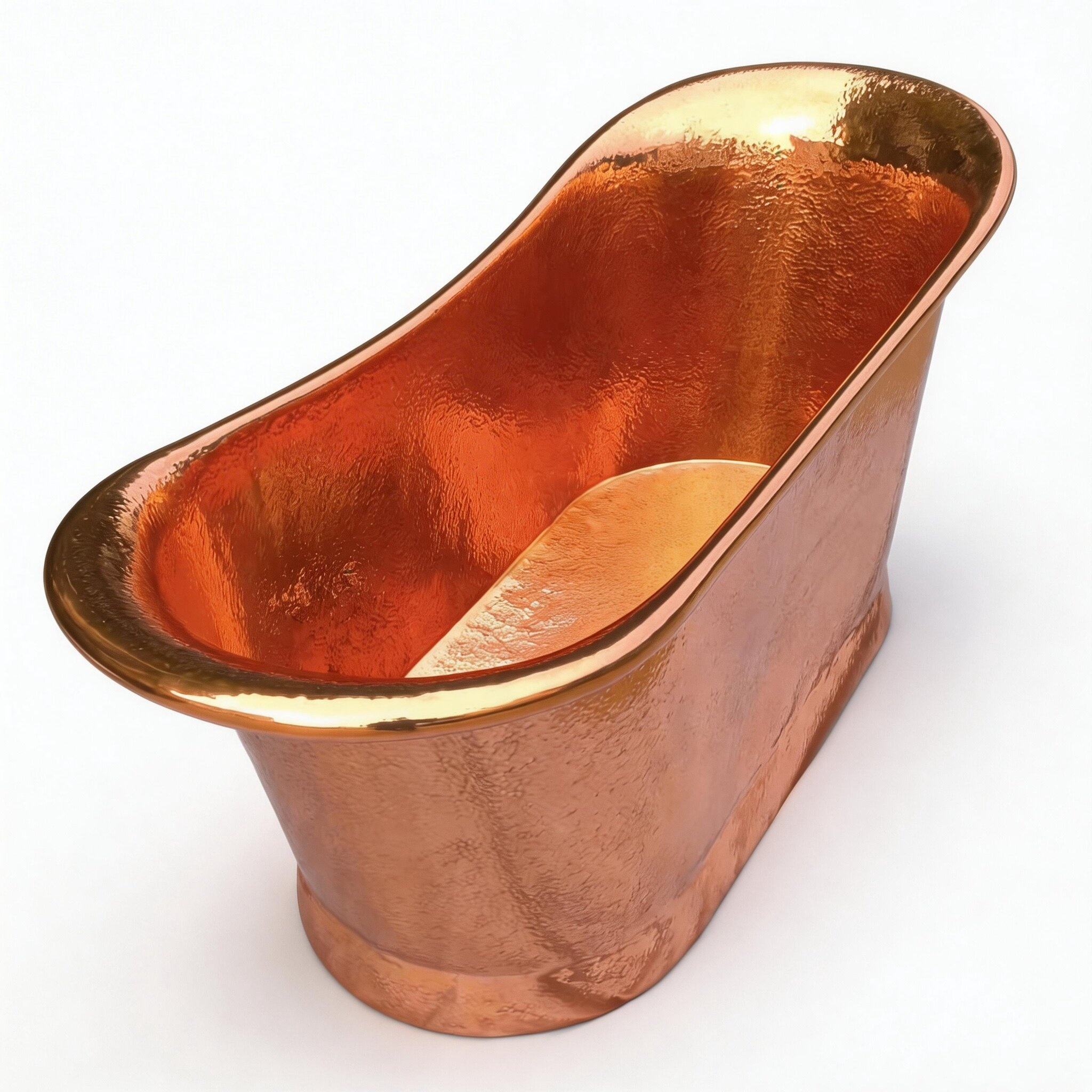 Solid Copper Freestanding Bathtub – Handcrafted Vintage Soaking Tub for Timeless Bathroom Luxury