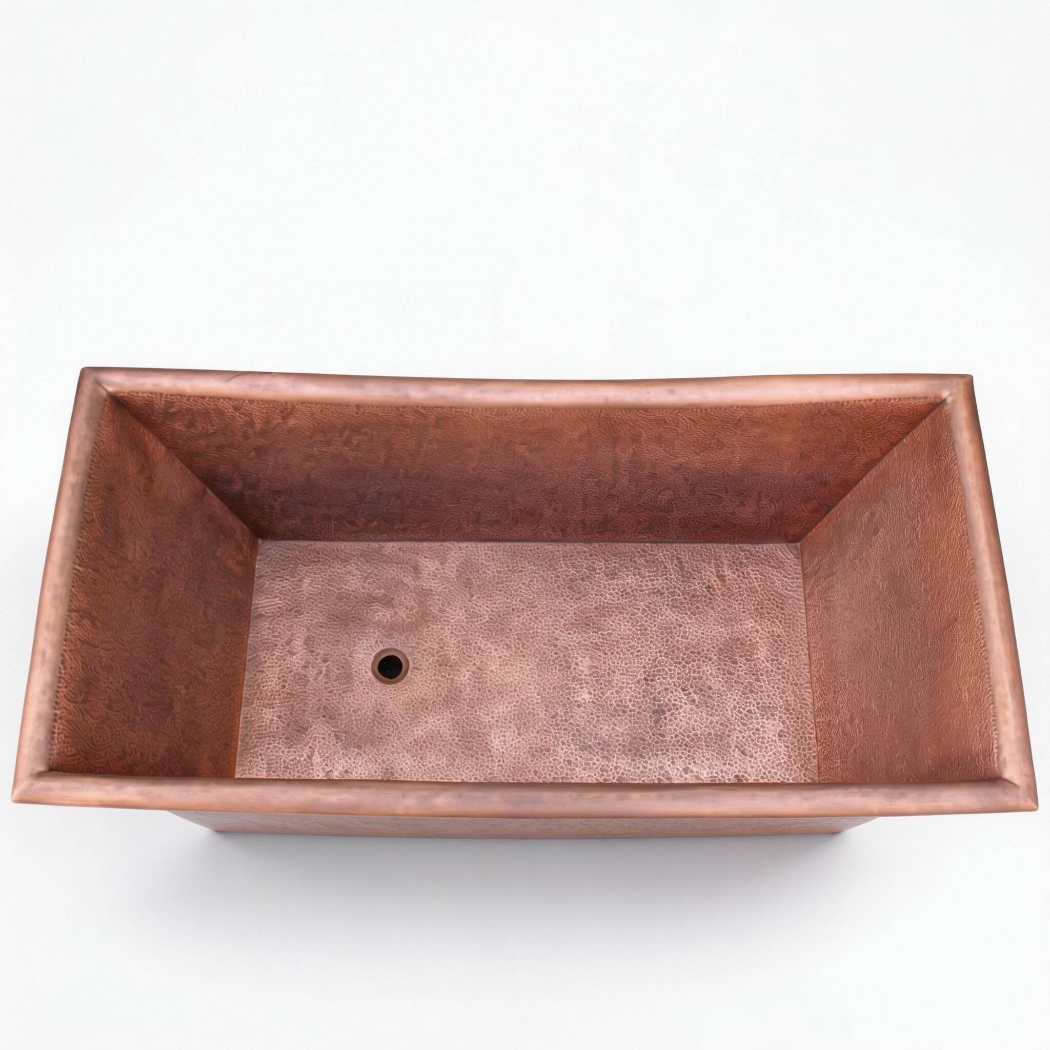 Antique Copper Freestanding Bathtub – Handcrafted Rustic Soaking Tub for Elegant Bathroom Interiors