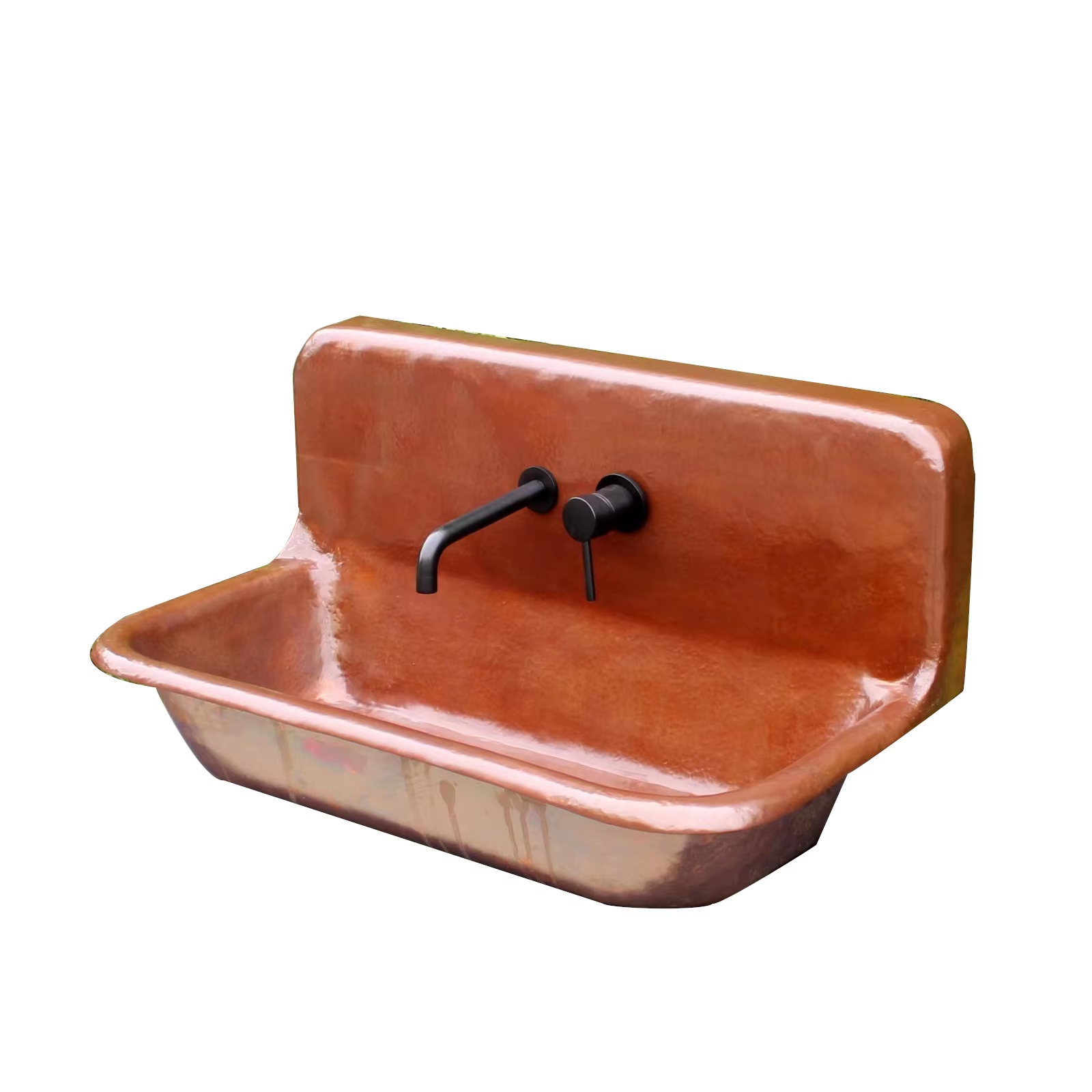 Round Copper Vessel Sink with Green Patina Finish, Hand Hammered Bathroom Wash Basin for Modern Vanity