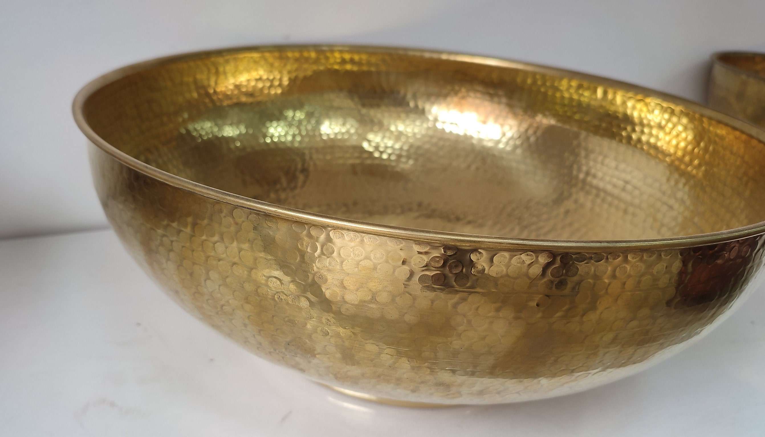 Artisan Copper Sink Bowl, Green Patina Finish, Handmade Hammered Vessel Basin for Bathroom & Kitchen