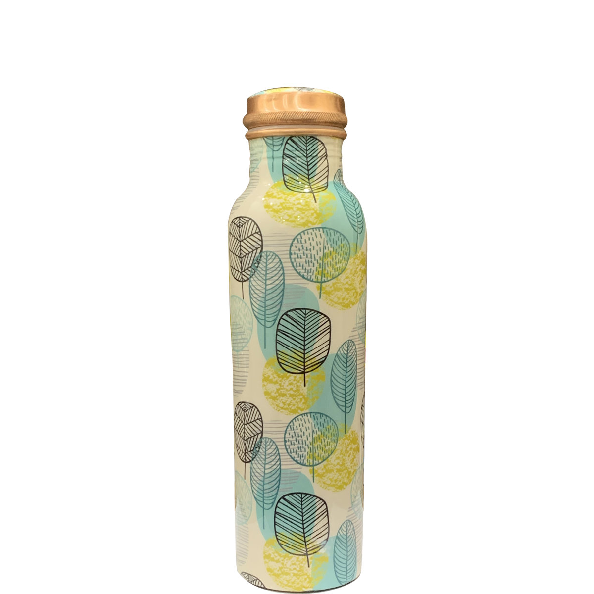 Print Copper Water Bottle – 33.8 oz, Handcrafted, Leakproof, Reusable & BPA-Free