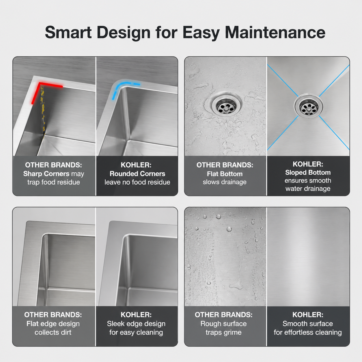 Kitchen Sink | 1.2 mm Thick Stainless Steel Single Bowl with SilentShield™ | 10" Deep, Round Corners for Easy Cleaning | 21x18x10 inches, Brushed Matte Steel