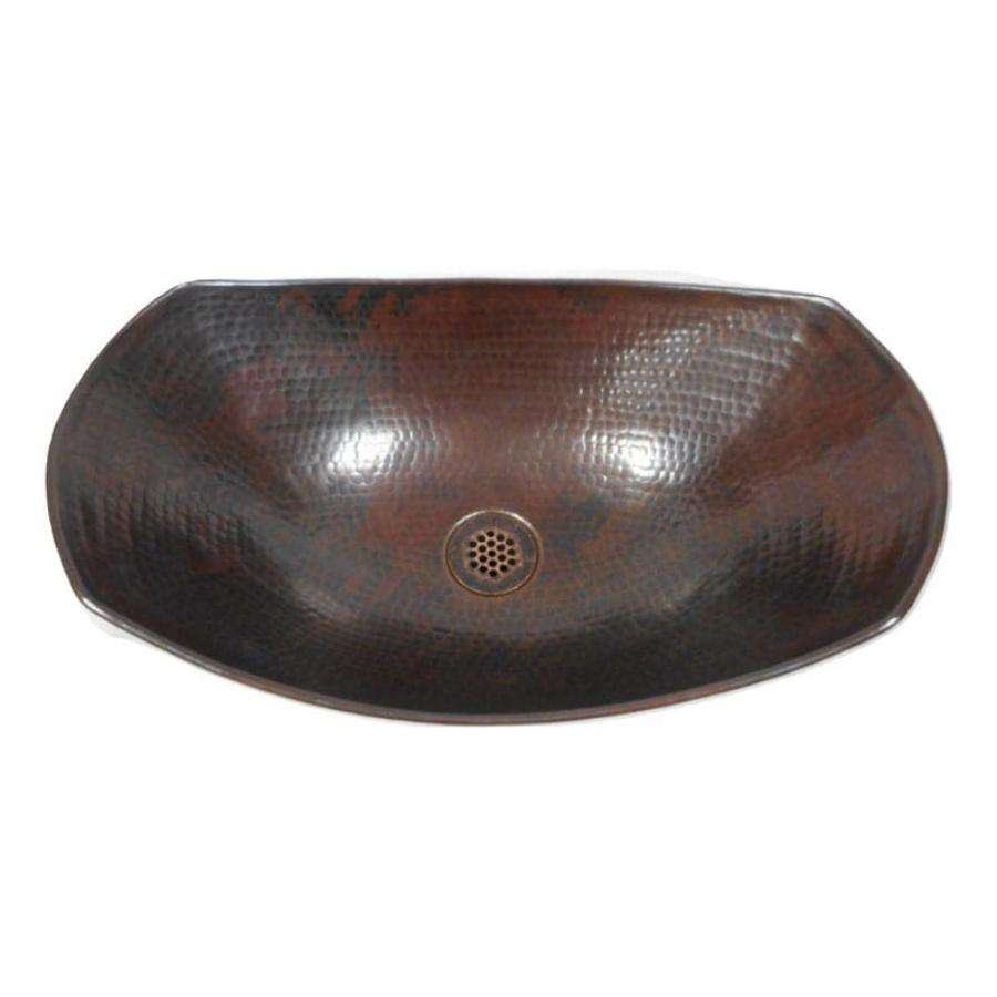 Hammered Copper Vessel Sink Set with Faucet and Drain, Handmade Rustic Bathroom Vanity Basin, Antique Finish Countertop Wash Bowl for Farmhouse Decor