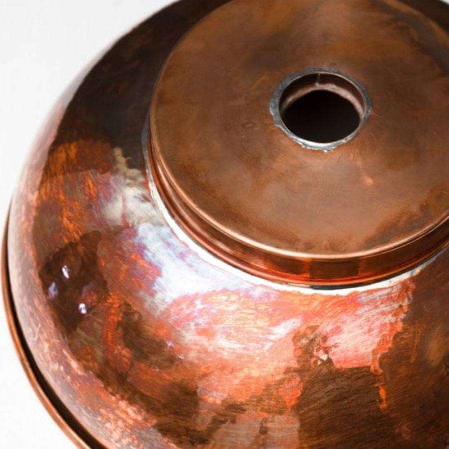 Handcrafted Copper Bathroom Sink, Round Vessel Vanity Basin with Antique Finish, Rustic Countertop Wash Bowl for Farmhouse Bathroom Decor