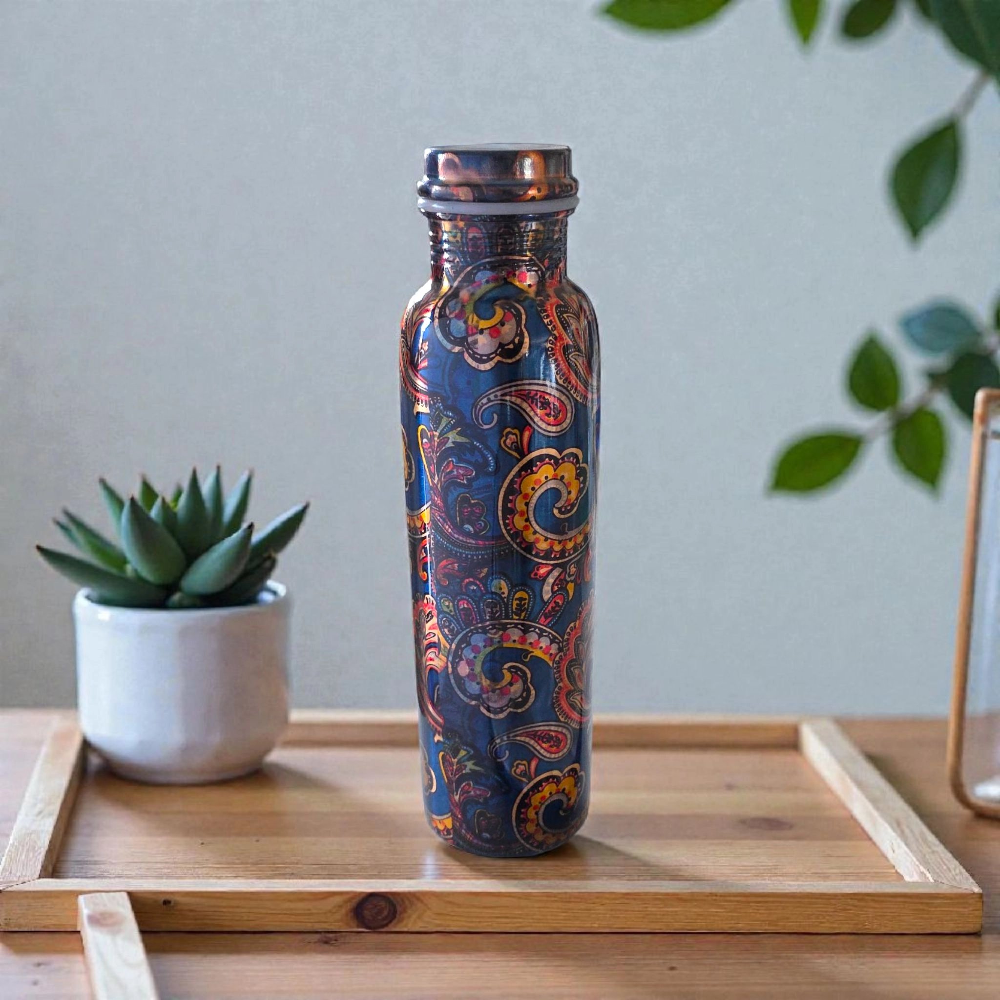 1000ml Pure Copper Water Bottle – Ayurvedic Drinking Bottle, Eco-Friendly & Reusable