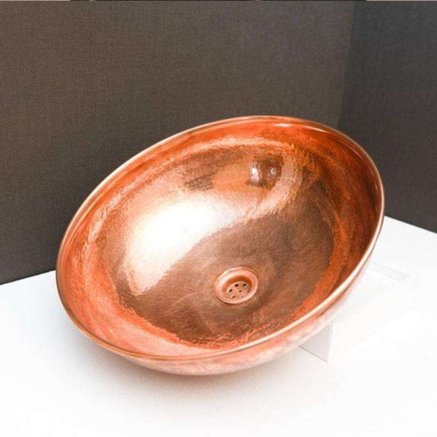 Handcrafted Copper Bathroom Sink, Round Vessel Vanity Basin with Antique Finish, Rustic Countertop Wash Bowl for Farmhouse Bathroom Decor