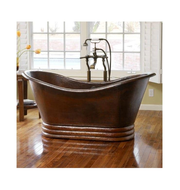 Handcrafted Copper Freestanding Bathtub – Vintage Rustic Soaking Tub for Luxury Bathroom Décor