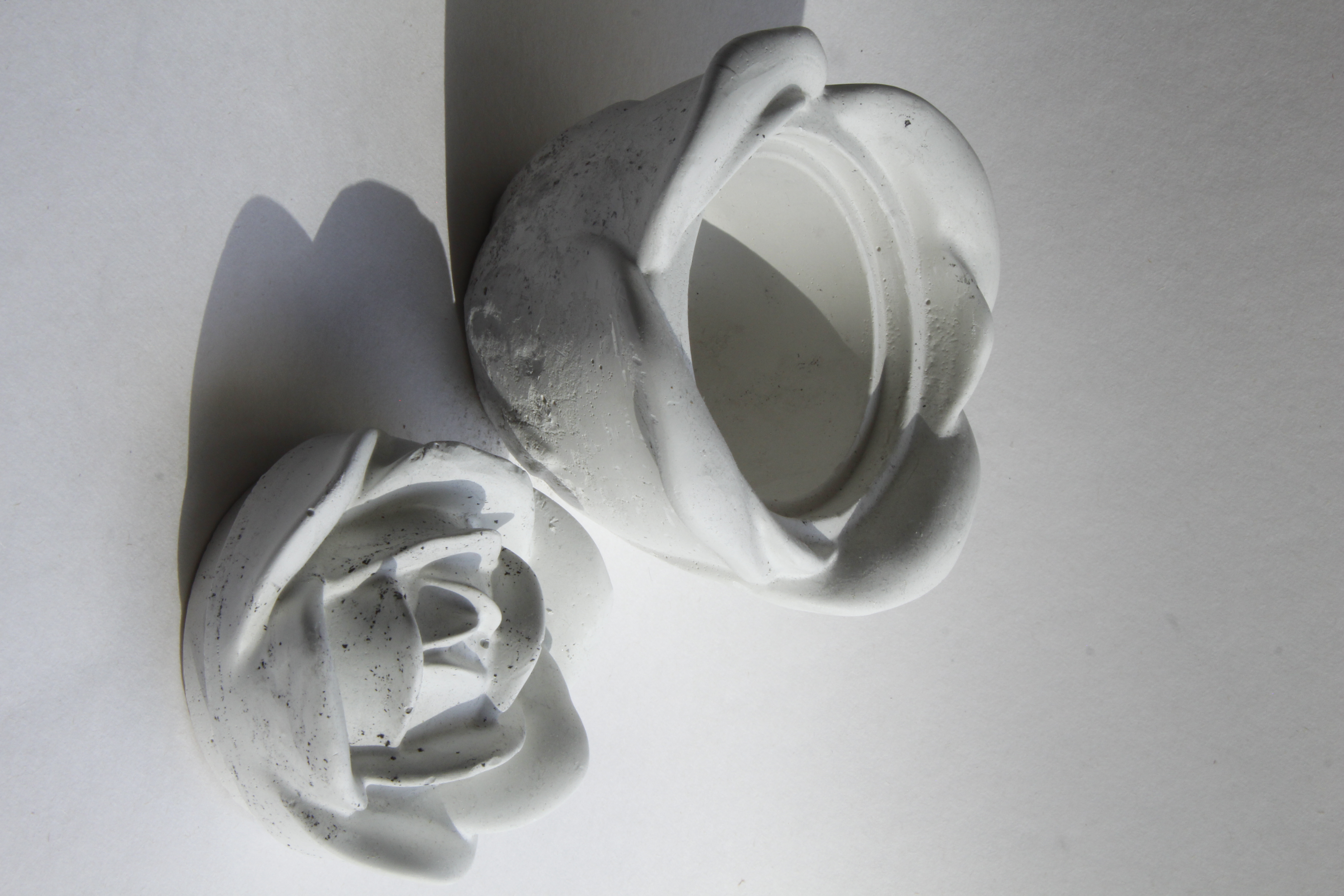 Dekoratyvinė rožė iš gipso