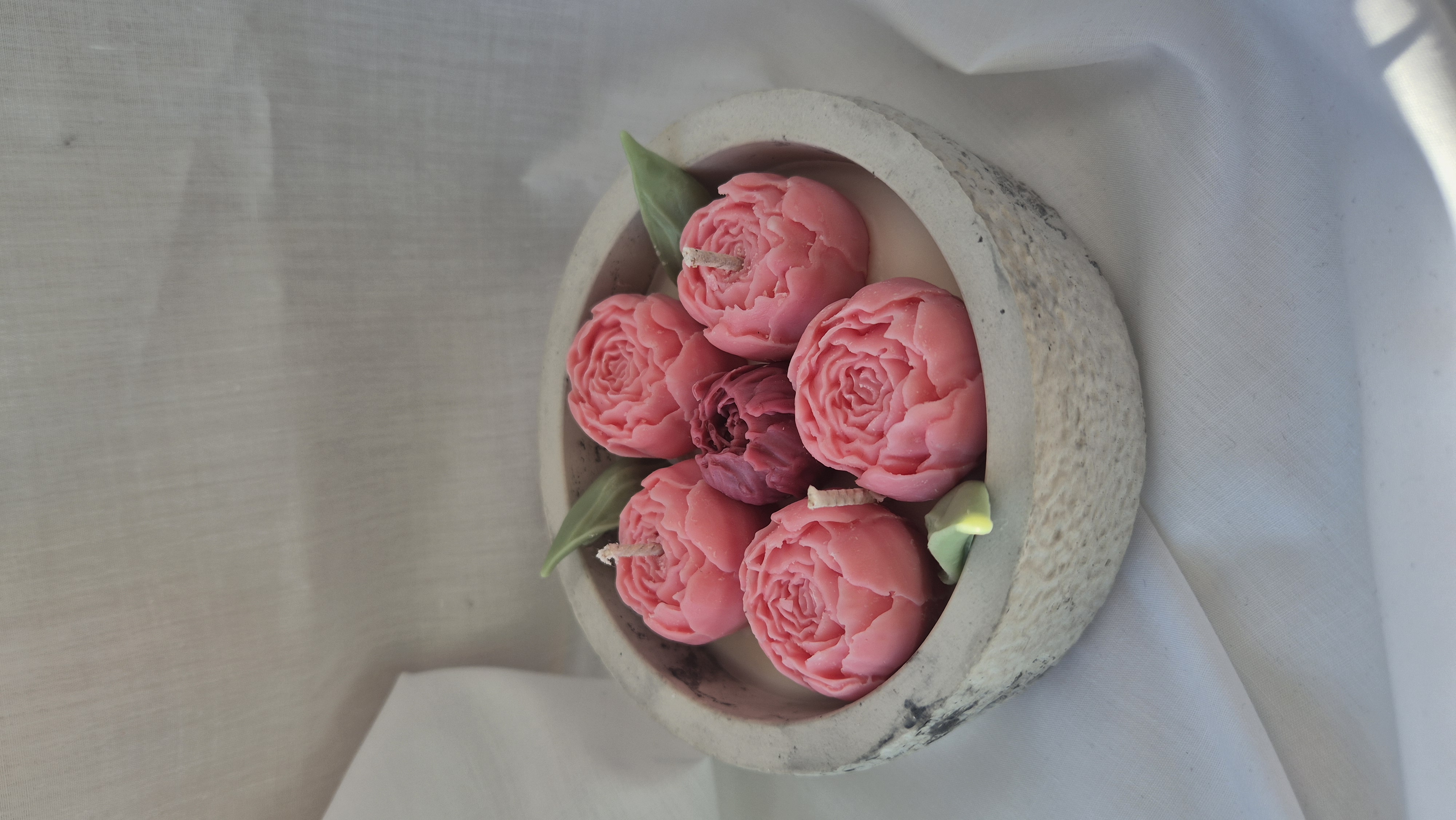 Žvakė Gipso Indelyje - Pavasario Spalvos