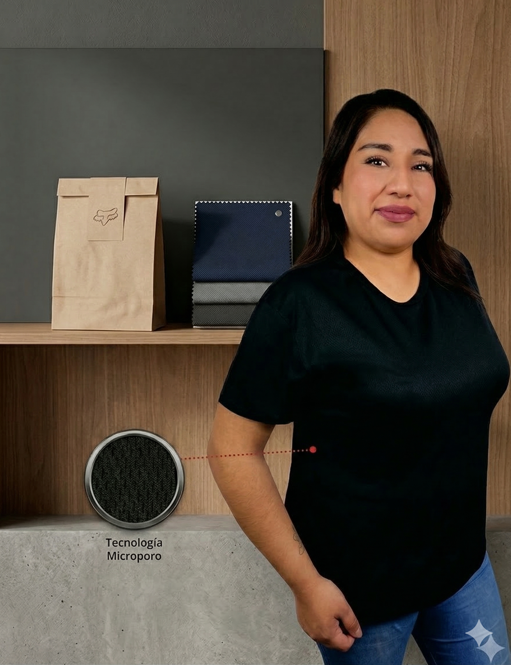 Playera Negra Microporo