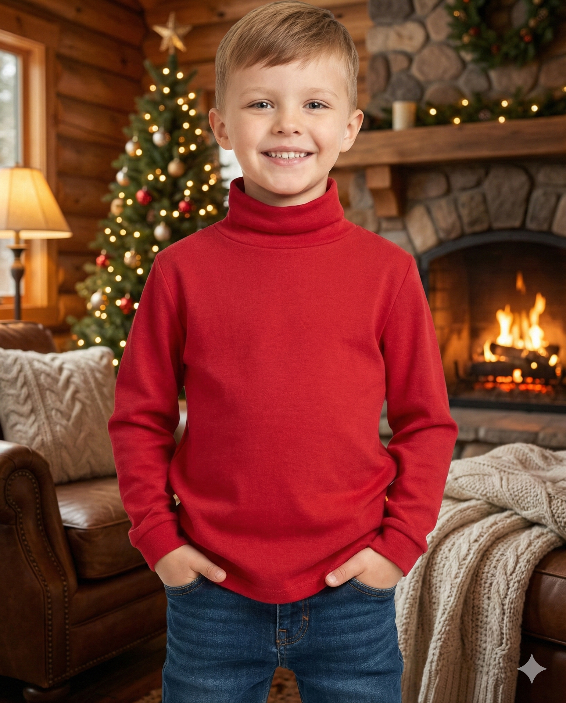 Playera Infantil Cuello Ruso 🧣❄️ 