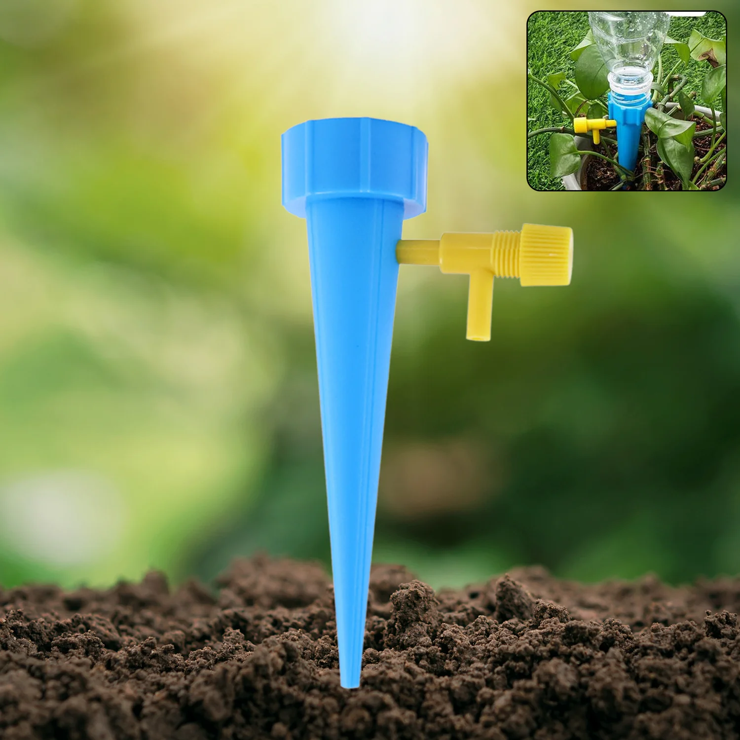 Garden Plant Watering Spikes – Blue Self Watering Drip Irrigation Device (10 Pc)