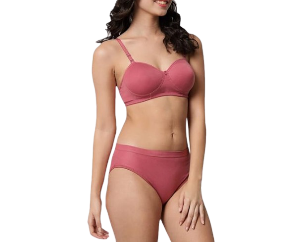 Women's Pink Bra and Panty Set