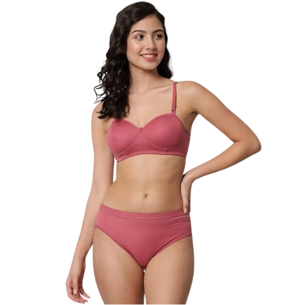 Women's Pink Bra and Panty Set