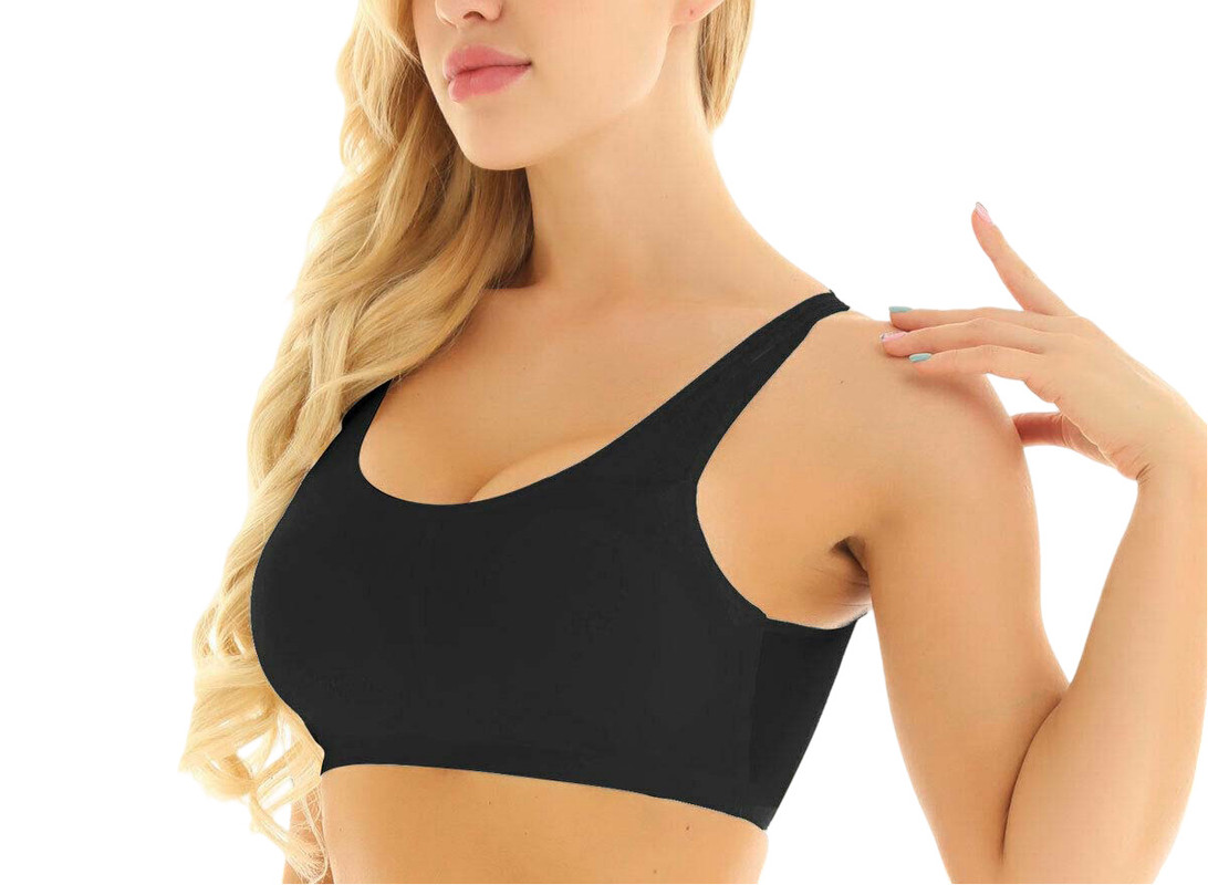 Women's Seamless Black Sports Bra
