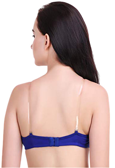 Blue Bra with Transparent Straps
