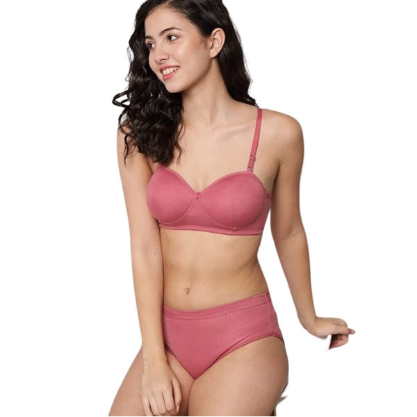 Women's Pink Bra and Panty Set