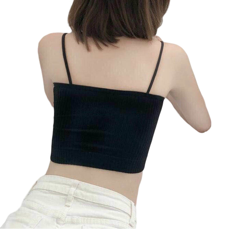 Black Ribbed Crop Top