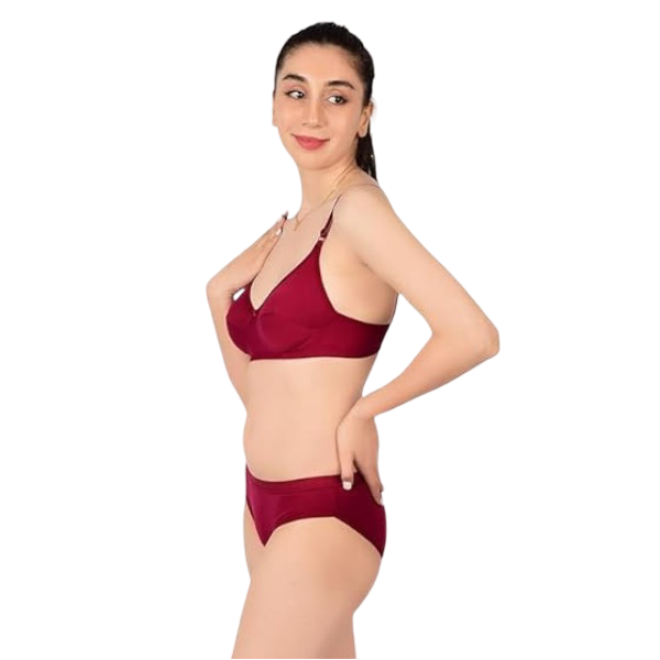 Women's Maroon Bra and Panty Set