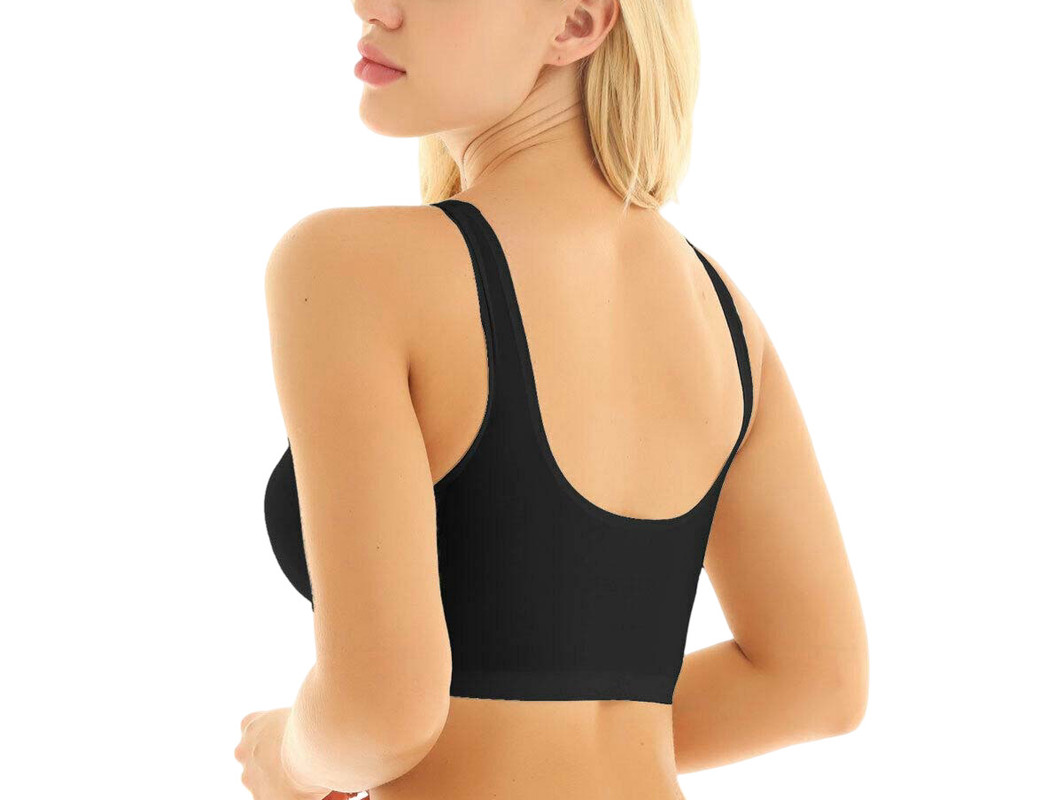Seamless Black Sports Bra