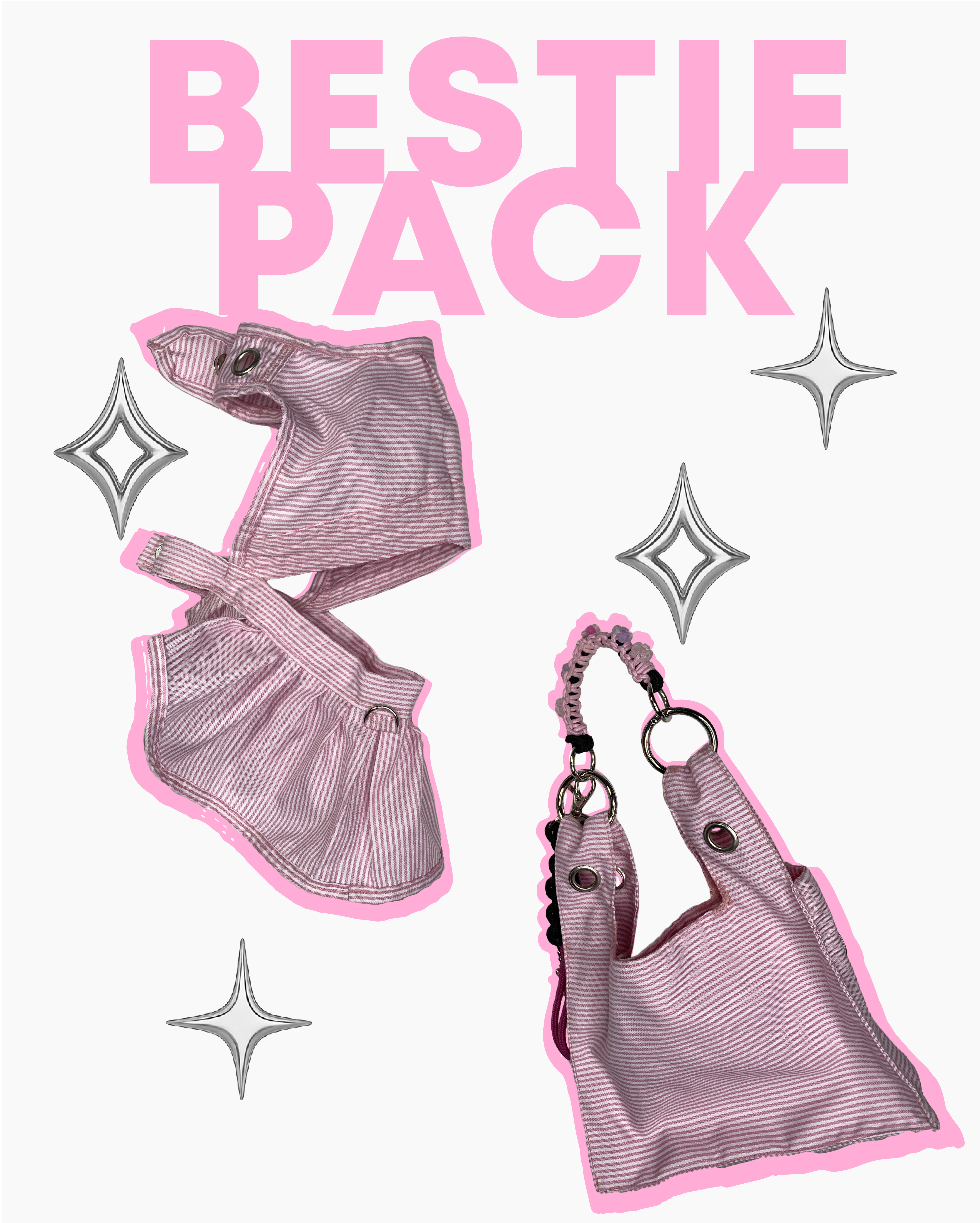 BESTIE PACK _ Sweet Ring bag + Sugar Stripes Dress