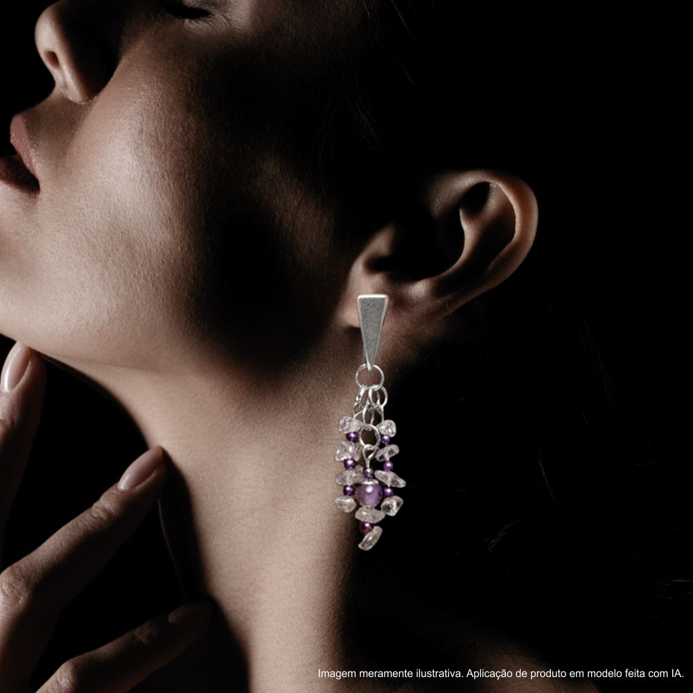 Brinco de pedras naturais Br001b