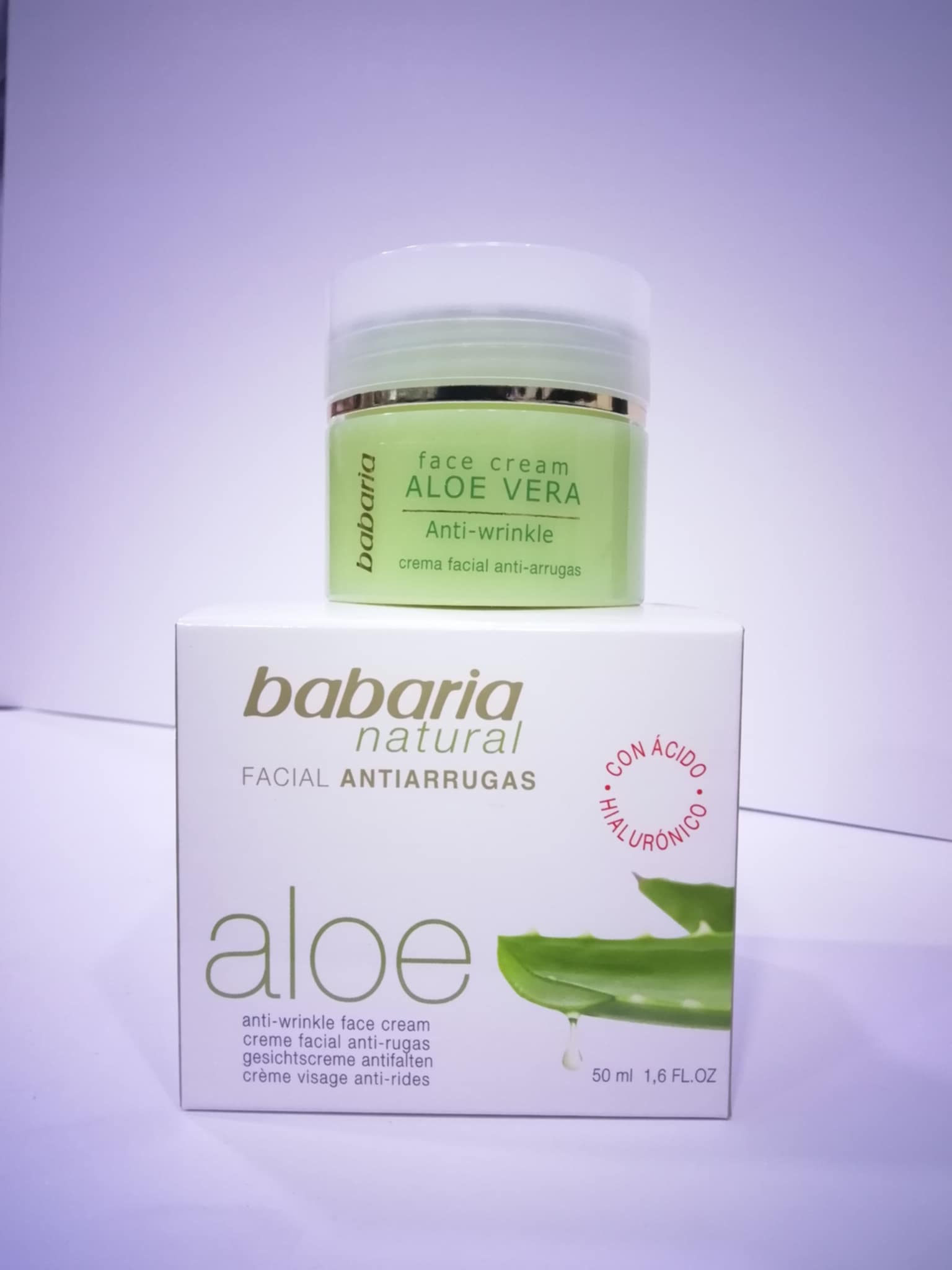 Crème visage anti-rides à l'aloe vera Babaria
