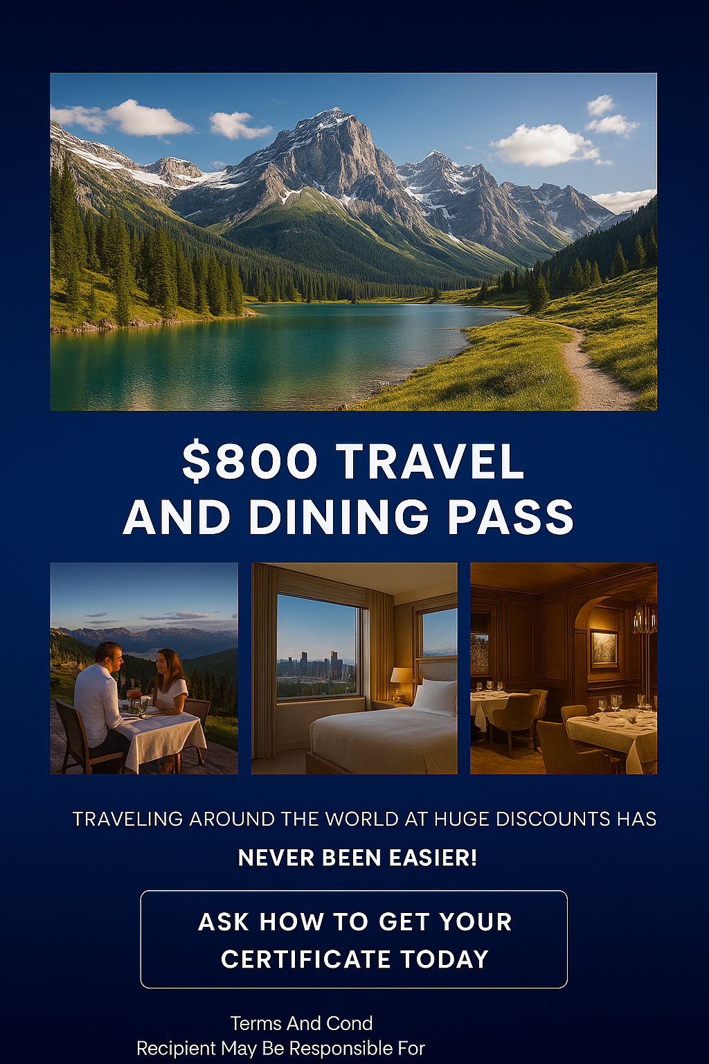 $800 Travel and Dining Pass
