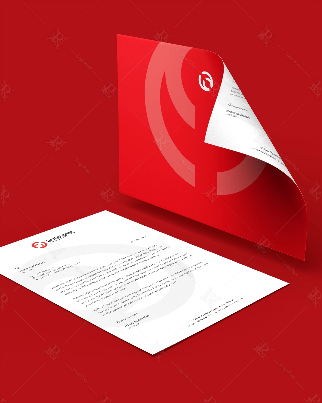 "F" Curve Icon – Logistics & Industrial Business Logo + Stationery Pack