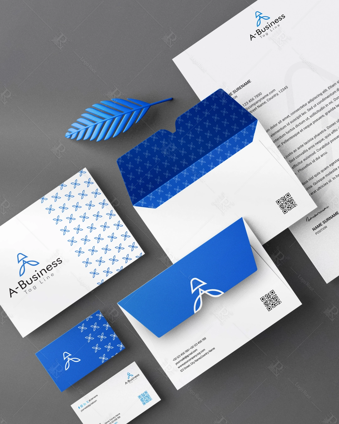 "A" Symbol Identity – Engineering & Industrial Brand Logo + Stationery Kit